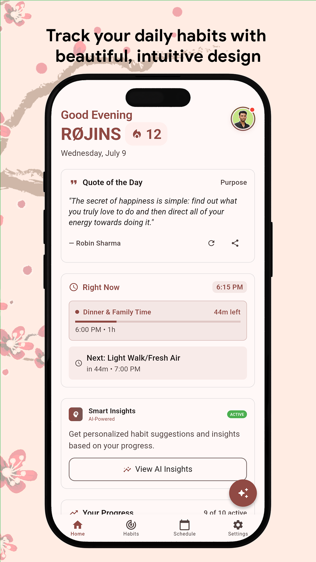 Kaizen App Home Screen